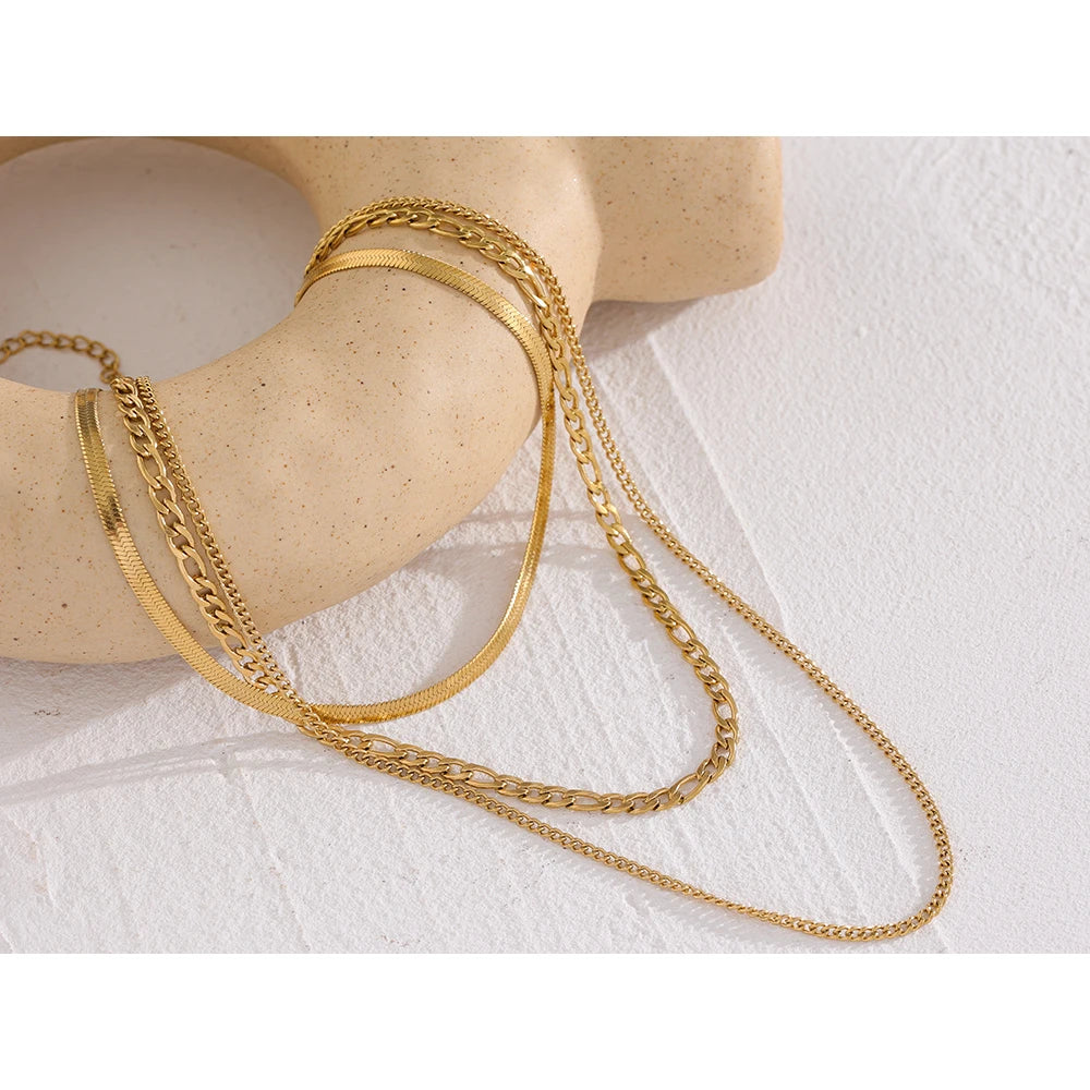 Stainless Steel Chain Layered Necklace