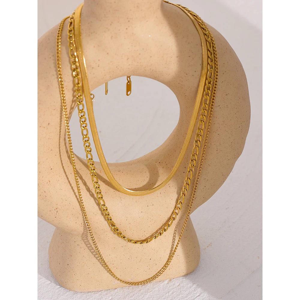 Stainless Steel Chain Layered Necklace