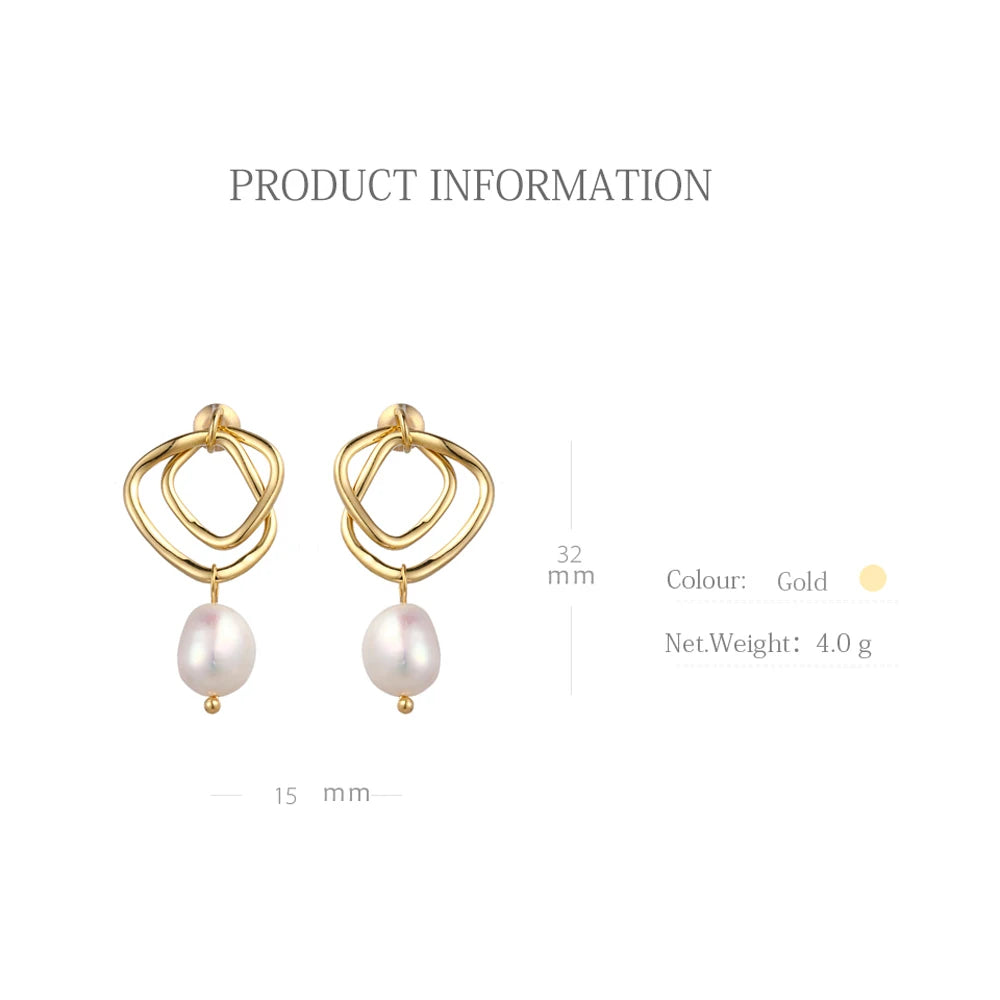 Natural Pearl Earrings Korean Fashion Minimalist Exquisite Earrings