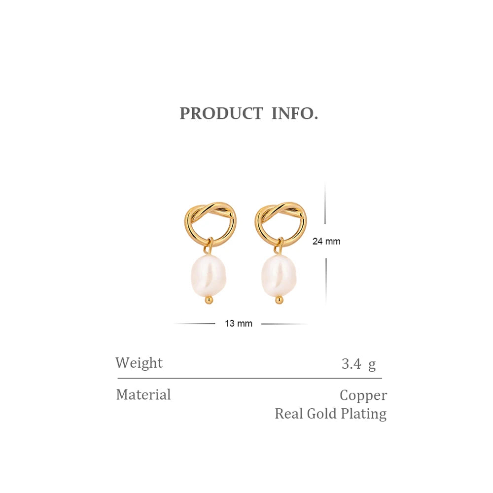 Minimalist Natural Pearls Dangle Earrings