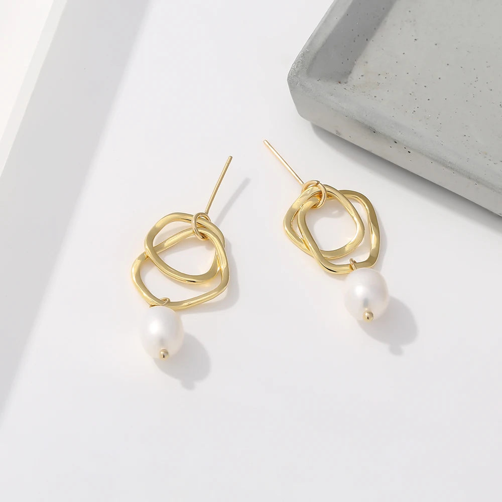 Natural Pearl Earrings Korean Fashion Minimalist Exquisite Earrings