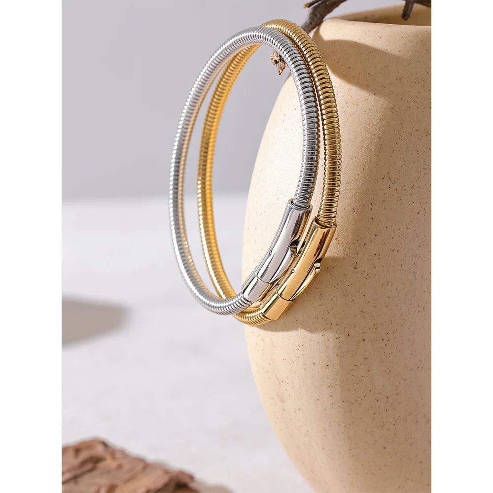 Chain Statement Bracelet Bangle 18K PVD Plated