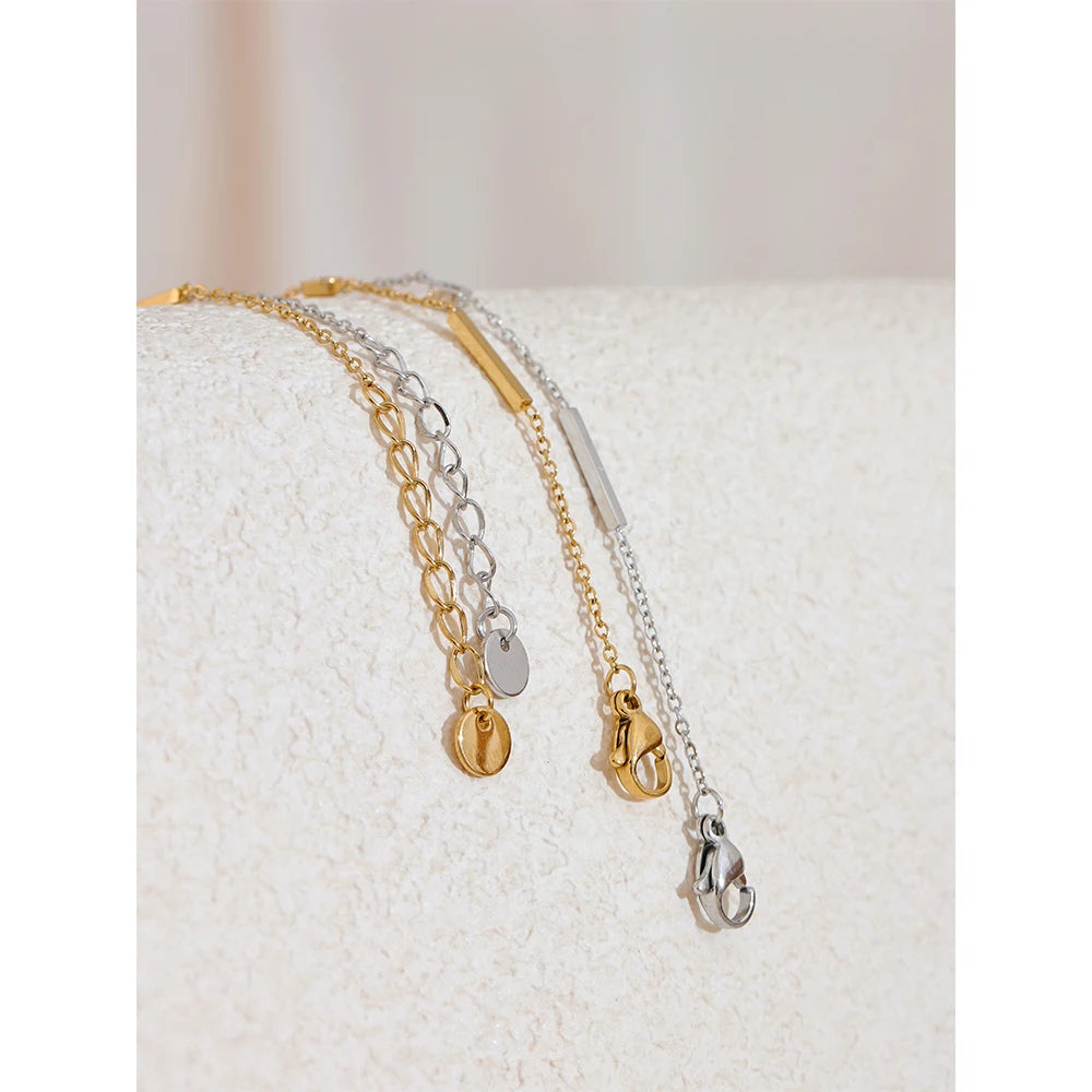 Stainless Steel Zircon Thin Chain Bracelet