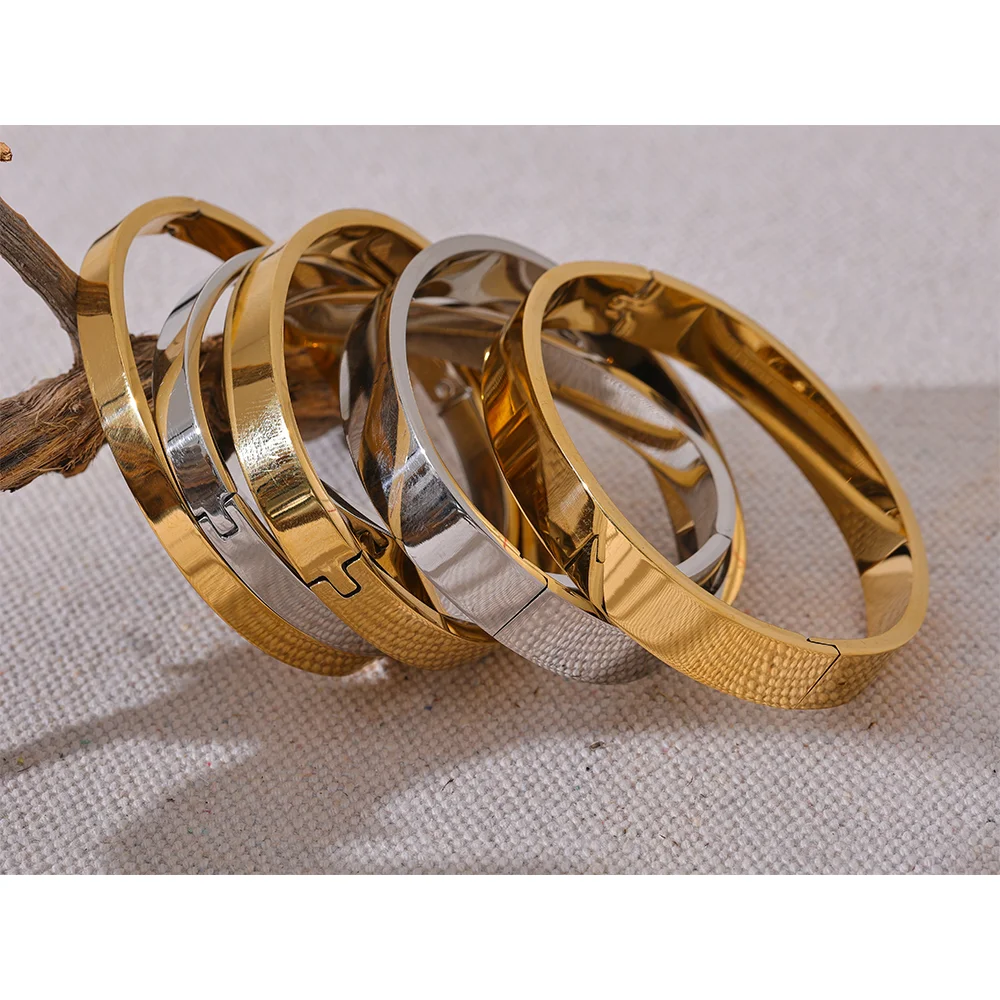 Round Wide Bracelet Bangle Fashion