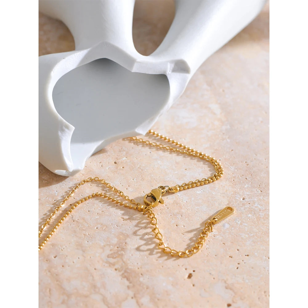 Stainless Steel Zircon Fashion Double Layer Chain Necklace