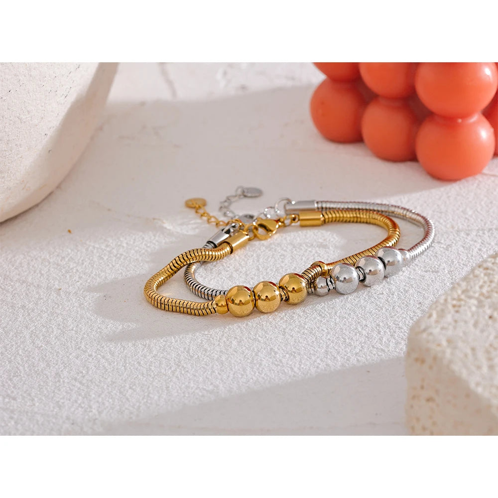 Stainless Steel Gold Silver Color Chain Bracelet