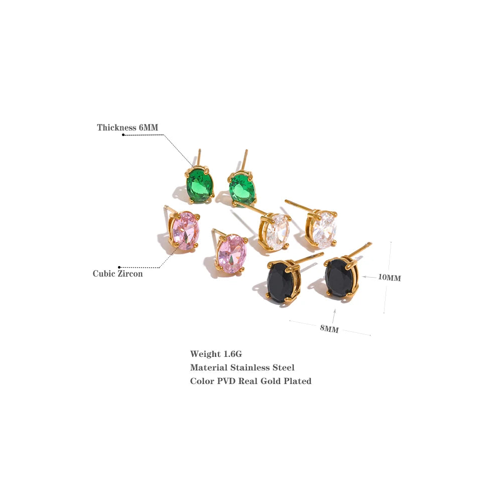 Multicolor Green Cubic Zirconia Luxury Stud Earrings