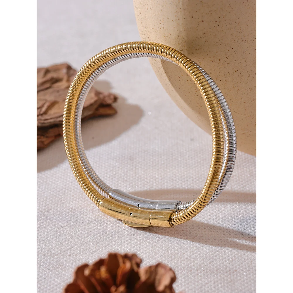 Chain Statement Bracelet Bangle 18K PVD Plated