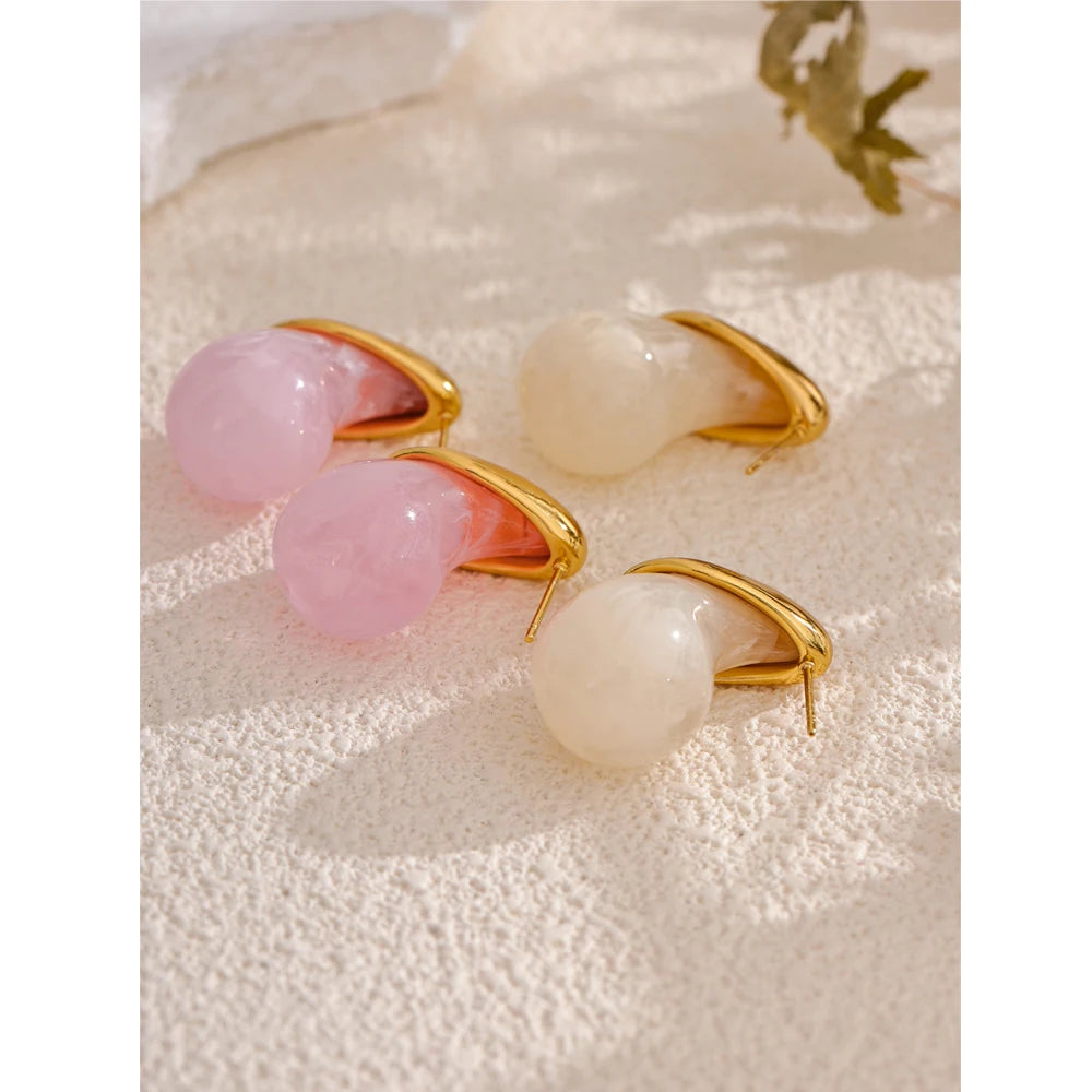 Colorful Resin Water Drop Y2K Fashion Earrings