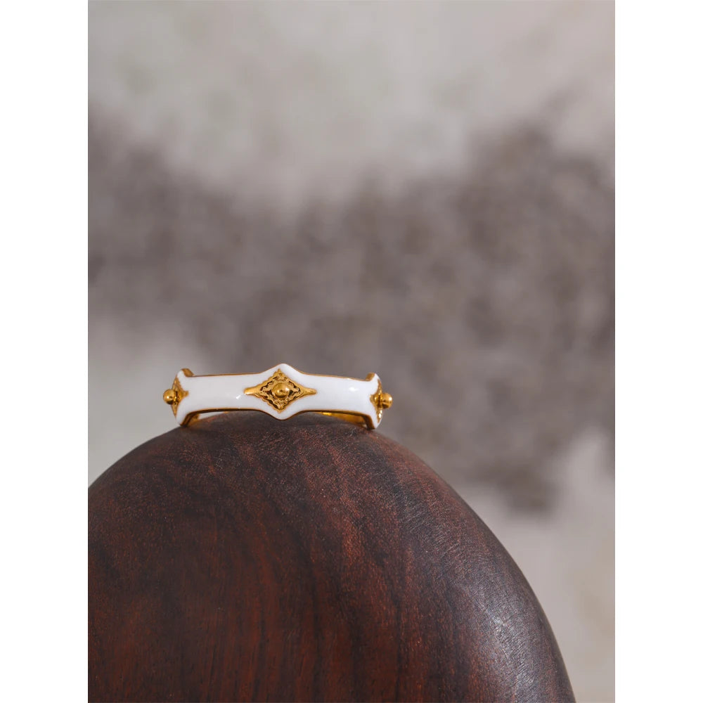 Star Open Gold Color Adjustable Ring Stainless Steel Water Resistant Fashion