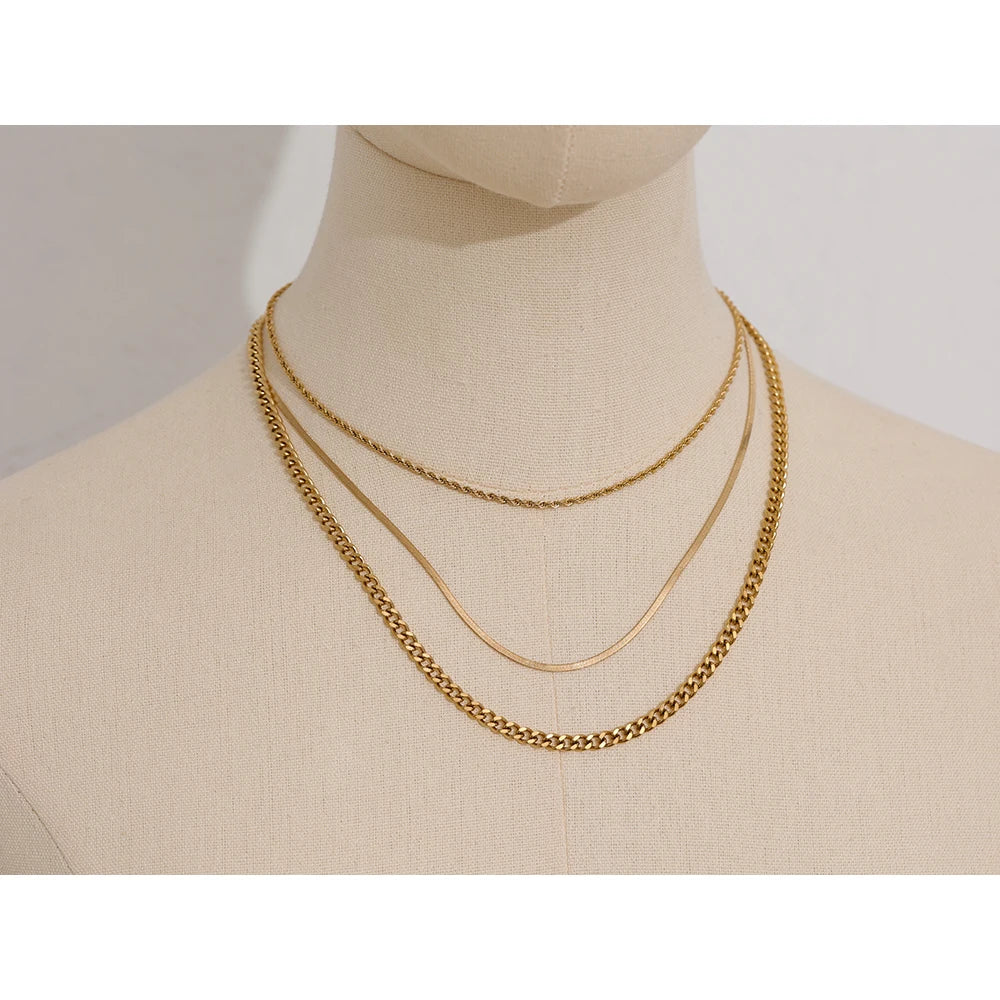 Stainless Steel Chain Layered Necklace