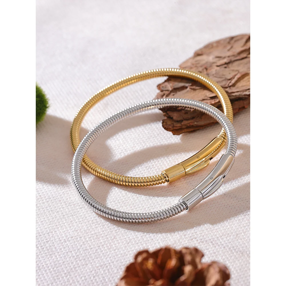 Chain Statement Bracelet Bangle 18K PVD Plated