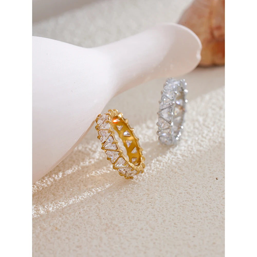 Bling Heart Cubic Zirconia Fashion Shiny Ring