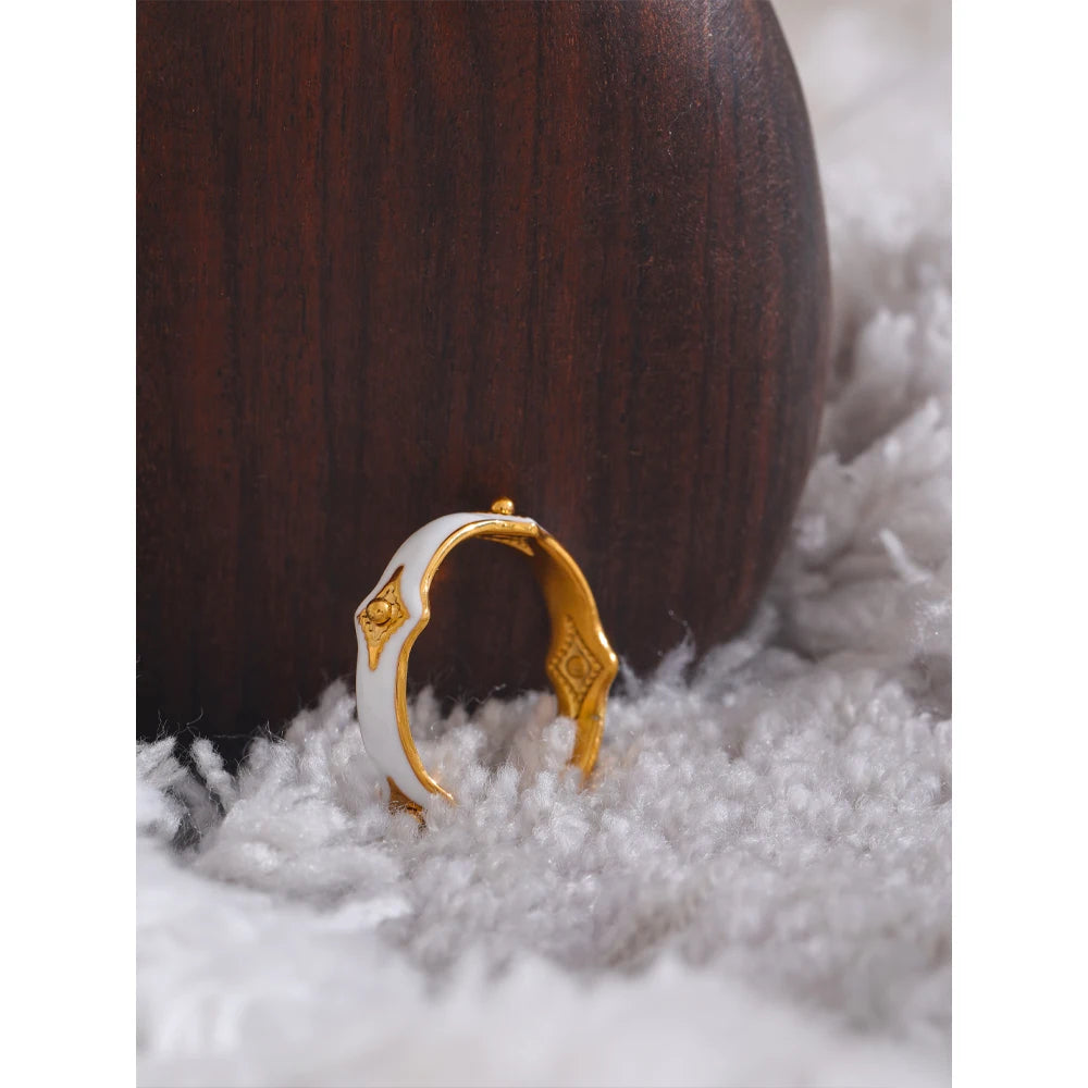 Star Open Gold Color Adjustable Ring Stainless Steel Water Resistant Fashion