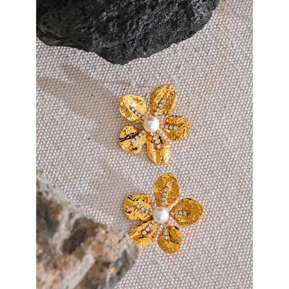 Flower Fashion Waterproof Stud Earrings