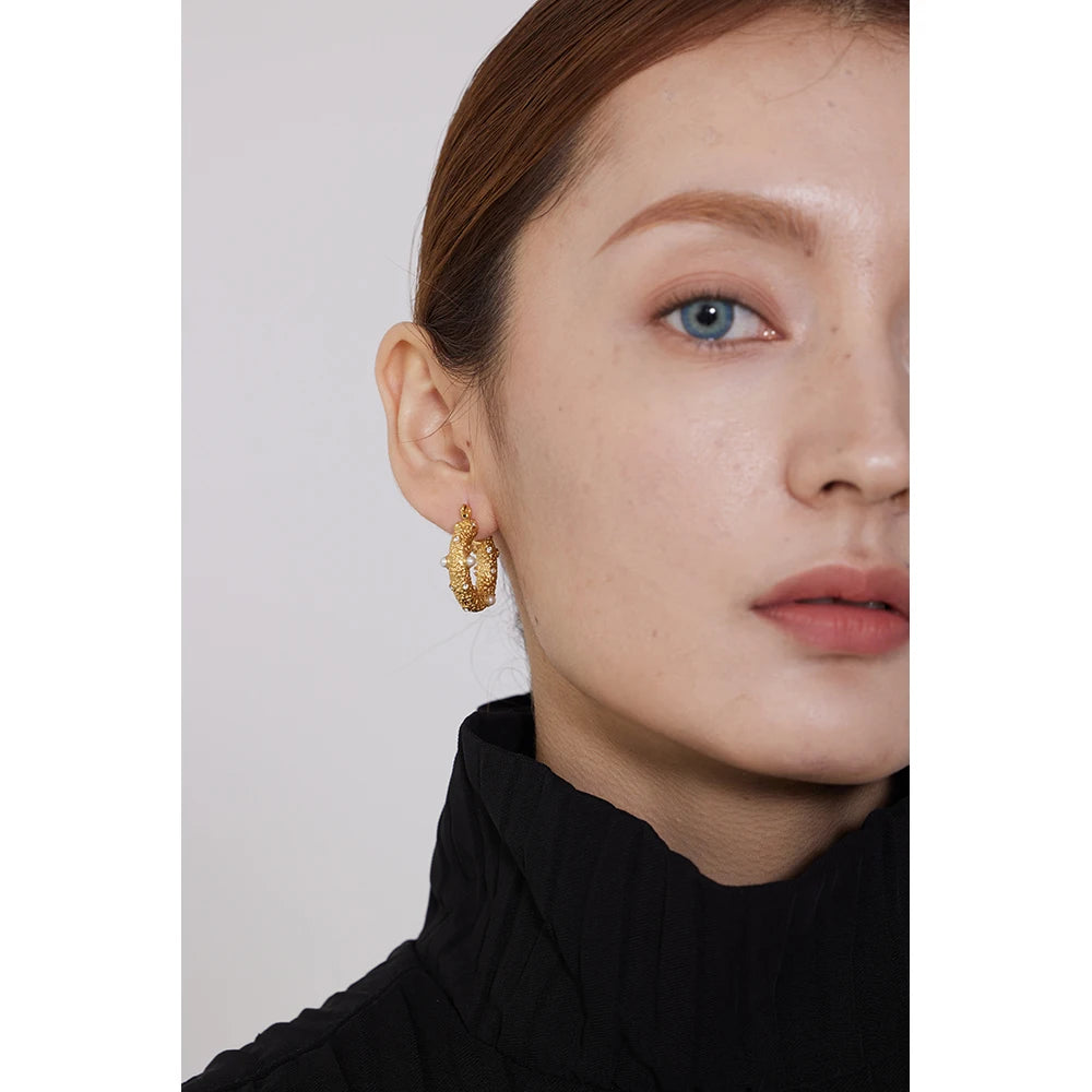 Stainless Steel Golden Round Hoop Earrings Jewelry